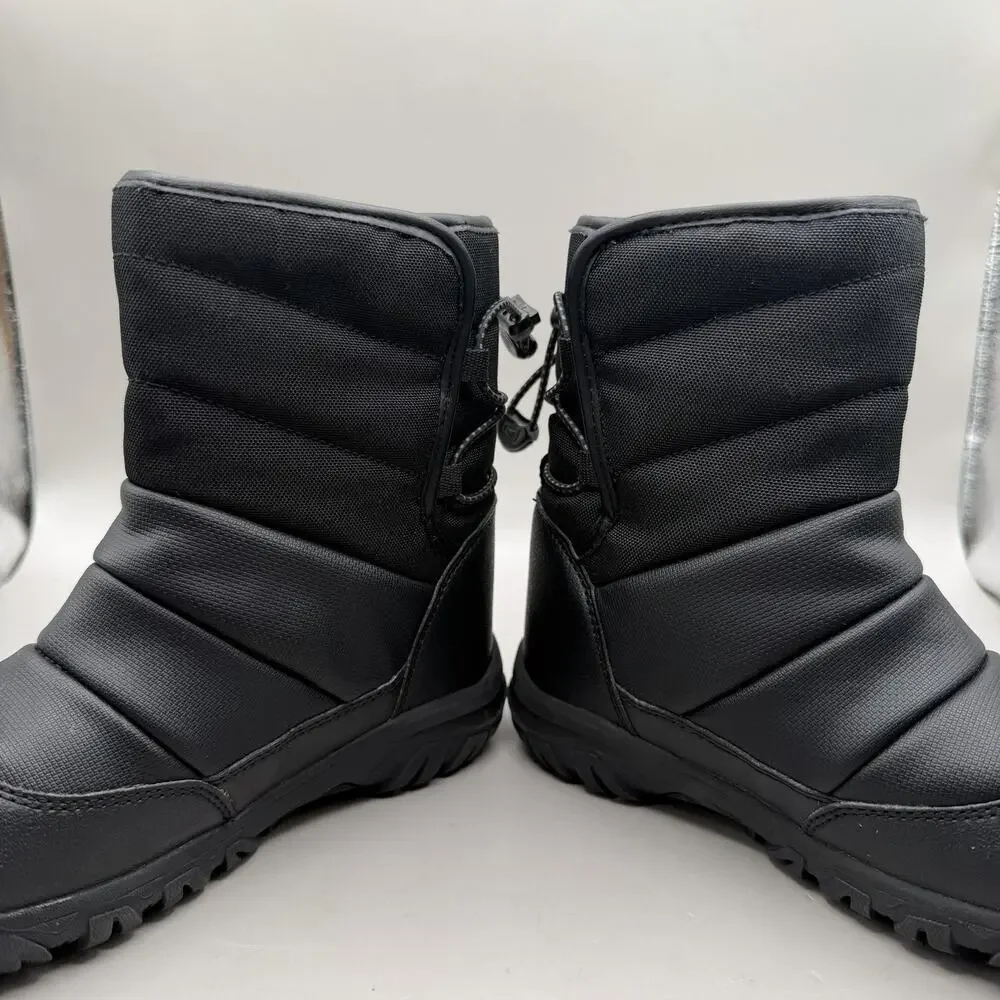 KEEN Puffrider Waterproof Snow Boots Kids Size 1 Black Winter Insulated 1027959